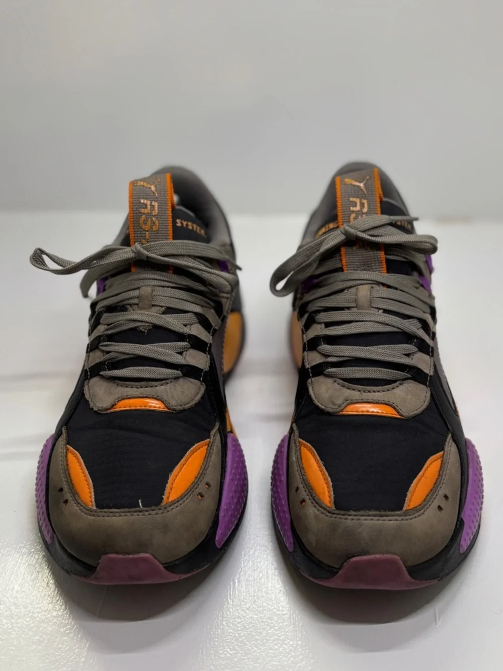 Puma RS-X Running System Sneakers Mens 11 Black Orange Purple Chunky Trainer